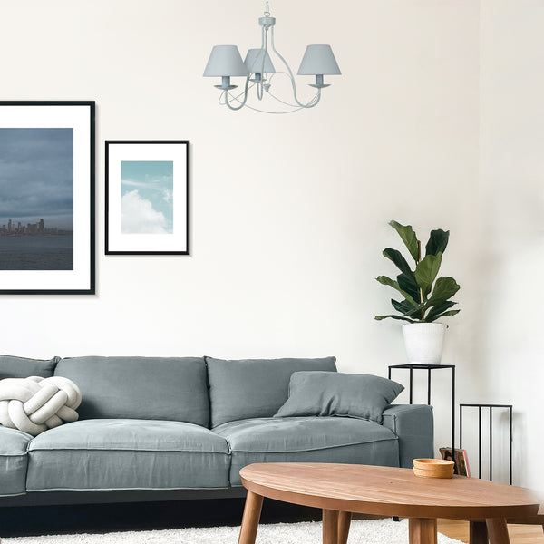 Lustre TOSEL PROVENÇALE, métal, tissu H80xD62xP62  cm.