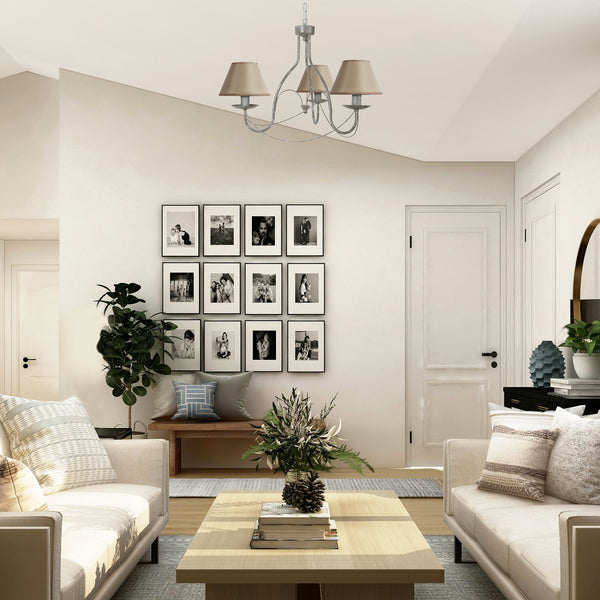 Lustre TOSEL PROVENÇALE, métal, tissu H80xD62xP62  cm.