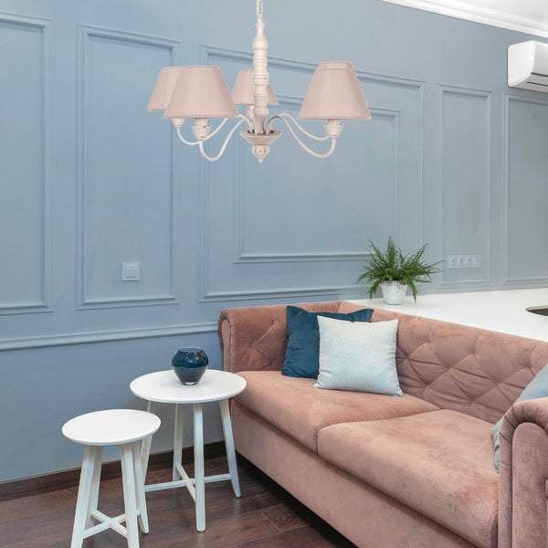 Lustre TOSEL MENTON,bois, tissu H90xD84xP84  cm.