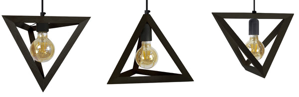 Lustre TOSEL TÉTRAÈDRE A,bois  H90xD25xP100  cm.