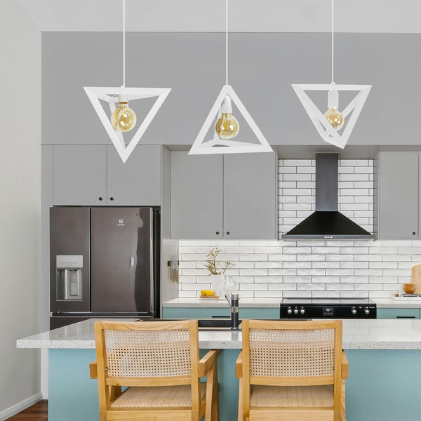 Lustre TOSEL TÉTRAÈDRE A,bois  H90xD25xP100  cm.