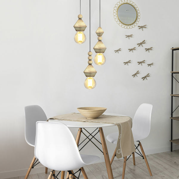 Lustre TOSEL BOULIER,bois , H70xD32xP32  cm.