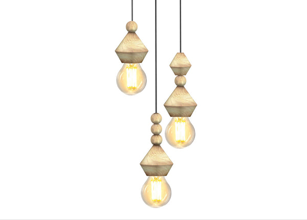 Lustre TOSEL BOULIER,bois , H70xD32xP32  cm.