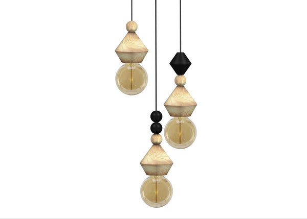 Lustre TOSEL BOULIER,bois , H70xD32xP32  cm.