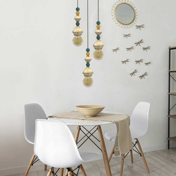 Lustre TOSEL BOULIER,bois , H70xD32xP32  cm.