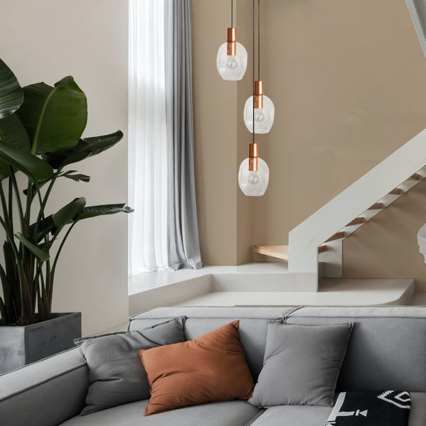 Lustre TOSEL VINGOLF,métal, verre , H100xD60xP60  cm.