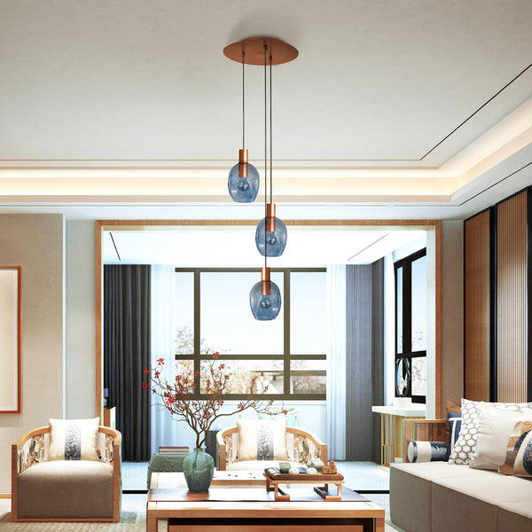 Lustre TOSEL VINGOLF,métal, verre , H100xD60xP60  cm.