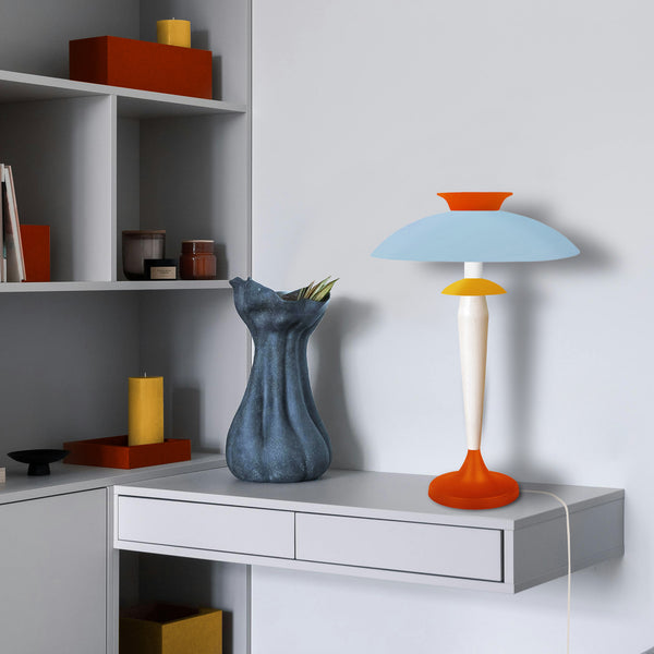 Lampe de salon TOSEL GRETA,métal, bois H57xD40xP40  cm.