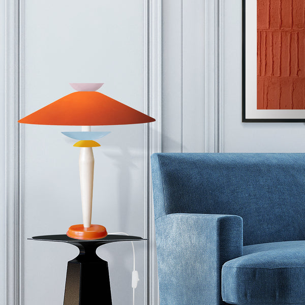 Lampe a poser TOSEL KARIN,métal,bois , H52xD40xP40  cm.