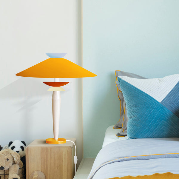 Lampe a poser TOSEL KARIN,métal,bois , H52xD40xP40  cm.