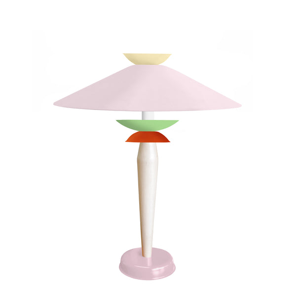 Lampe a poser TOSEL KARIN,métal,bois , H52xD40xP40  cm.