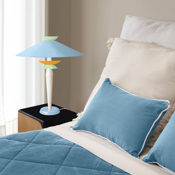 Lampe a poser TOSEL KARIN,métal,bois , H52xD40xP40  cm.