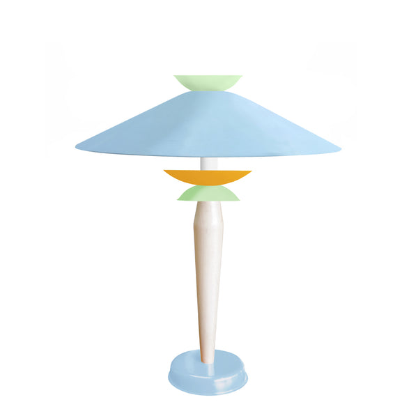 Lampe a poser TOSEL KARIN,métal,bois , H52xD40xP40  cm.
