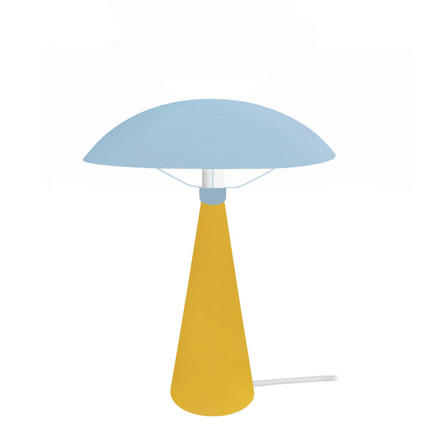 Lampe de chevet TOSEL ALVA,métal,bois, H37xD23,5xP23,5  cm.