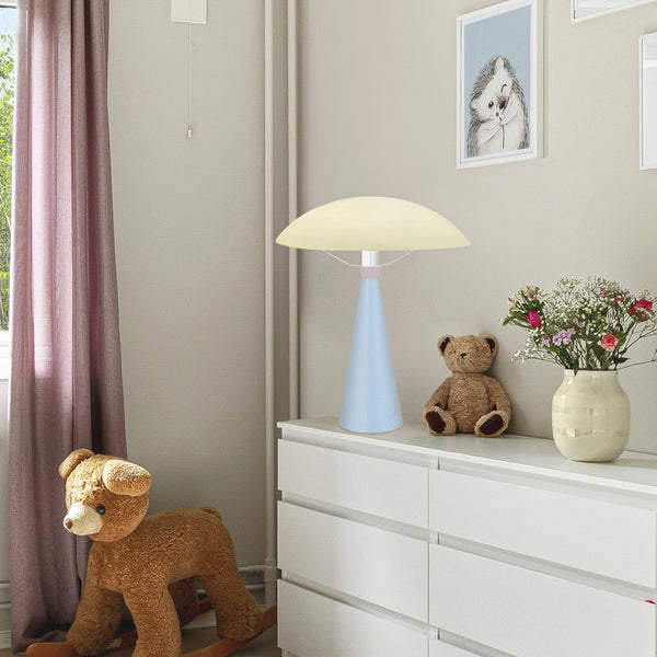 Lampe de chevet TOSEL ALVA,métal,bois, H37xD23,5xP23,5  cm.