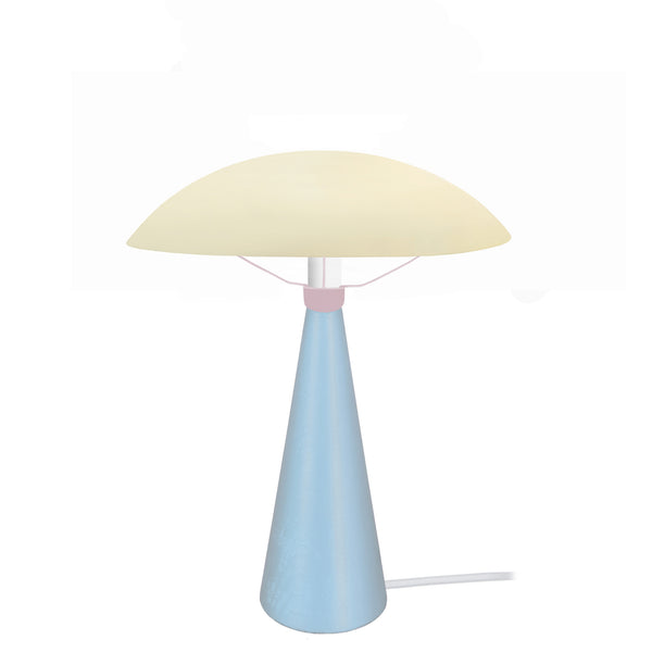 Lampe de chevet TOSEL ALVA,métal,bois, H37xD23,5xP23,5  cm.