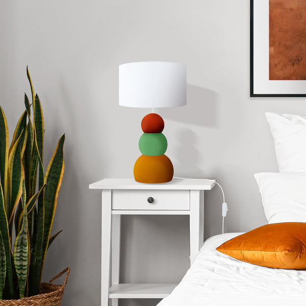 Lampe de chevet TOSEL PETITE MILLA,métal,tissu , H31xD16xP16  cm.