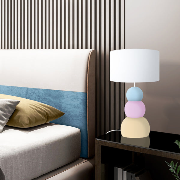 Lampe de chevet TOSEL PETITE MILLA,métal,tissu , H31xD16xP16  cm.