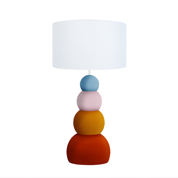 Lampe de chevet TOSEL MILLA,métal, tissu , H36,5xD25xP25  cm.