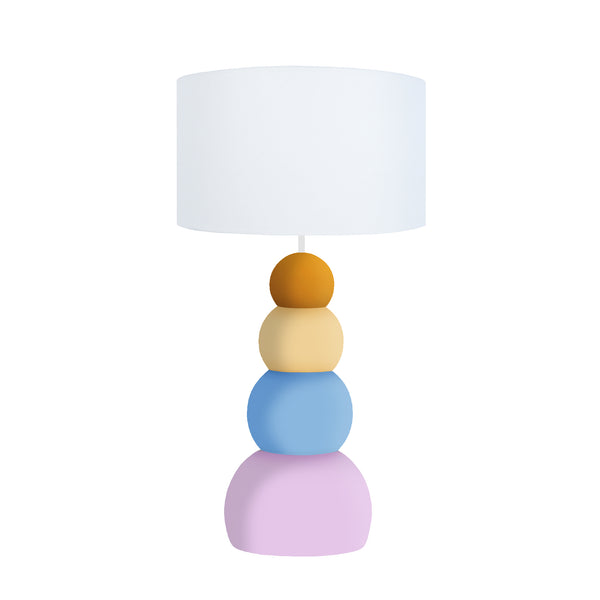 Lampe de chevet TOSEL MILLA,métal, tissu , H36,5xD25xP25  cm.