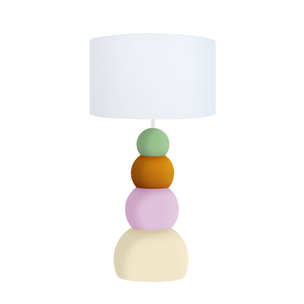 Lampe de chevet TOSEL MILLA,métal, tissu , H36,5xD25xP25  cm.