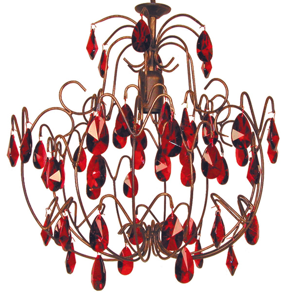 Lustre TOSEL PAMPILLES,métal, verre , H80xD44xP44  cm.