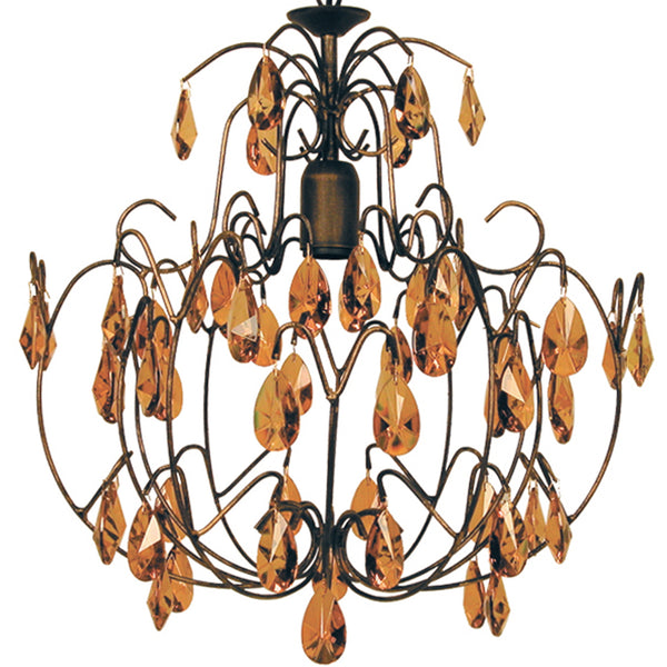 Lustre TOSEL PAMPILLES,métal, verre , H80xD44xP44  cm.