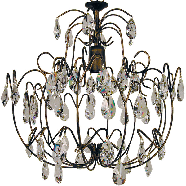 Lustre TOSEL PAMPILLES,métal, verre , H80xD44xP44  cm.