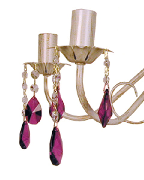 Lustre TOSEL PAMPILLES,métal, verre , H70xD60xP60  cm.