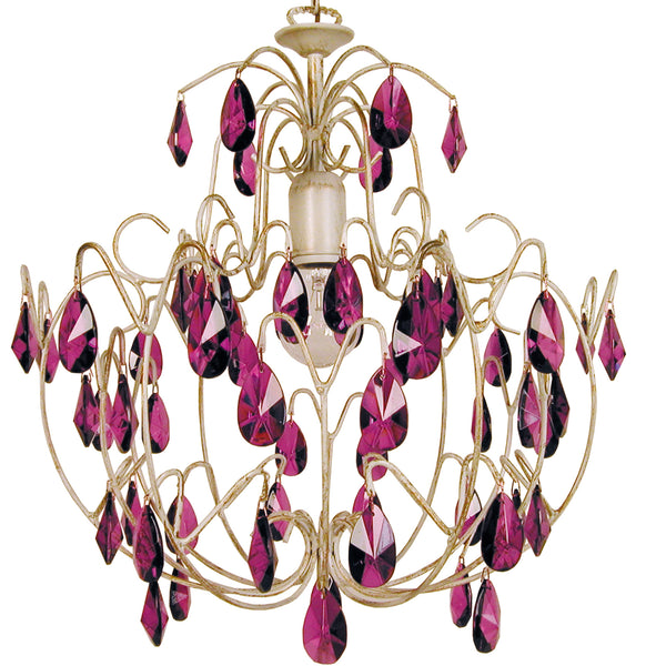 Lustre TOSEL PAMPILLES,métal, verre , H80xD44xP44  cm.