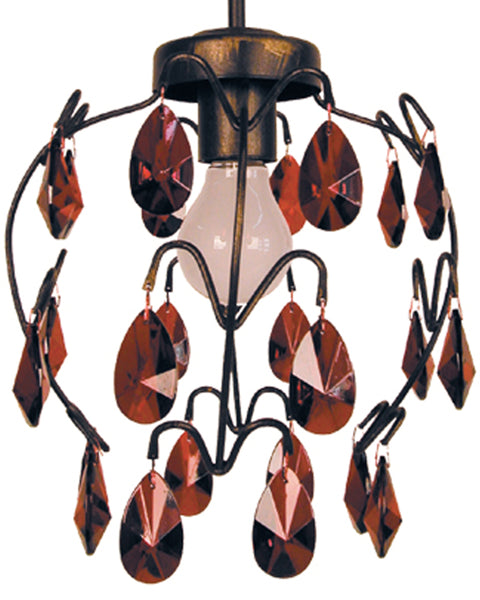 Lustre TOSEL PAMPILLES,métal, verre , H46xD24xP24  cm.