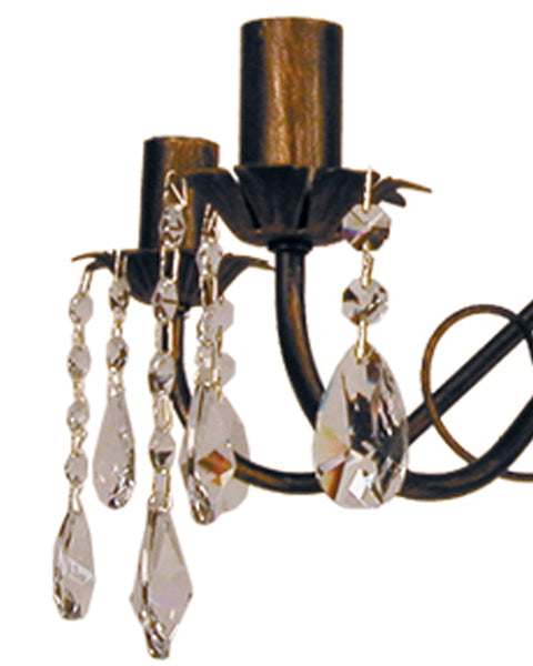 Lustre TOSEL PAMPILLES,métal, verre , H70xD60xP60  cm.