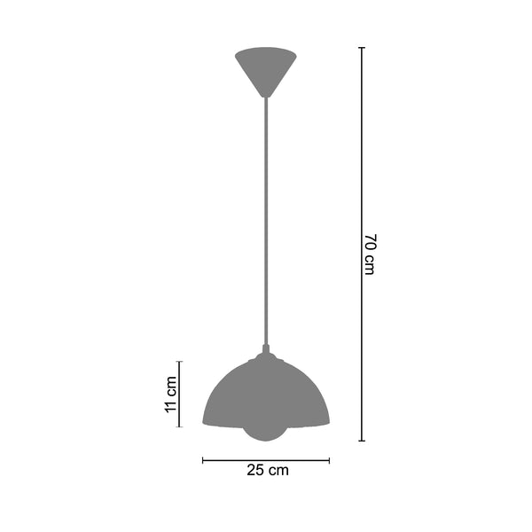 <tc>Suspensão HOLLOPHANE  25cm 1 luz </tc>