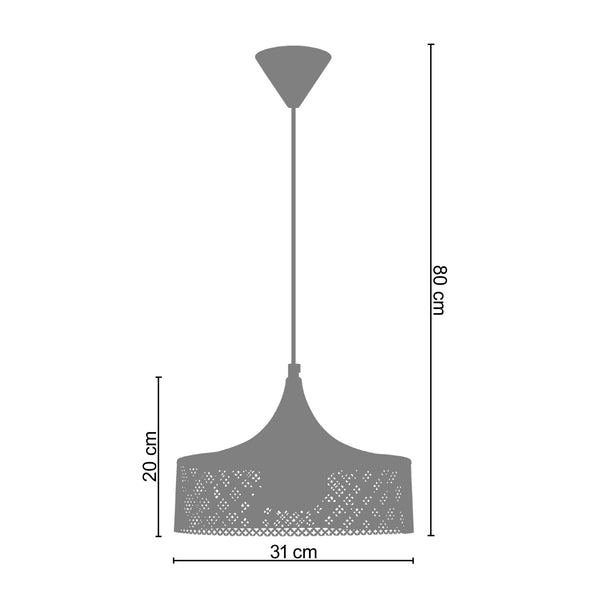 Suspension TOSEL SUÈDOIS GAINE ,métal  H100xD31xP31  cm.