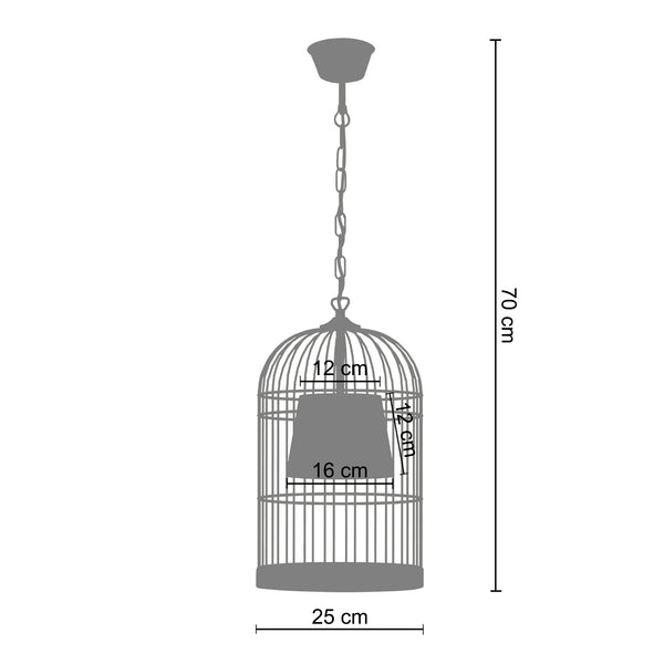 <transcy>Suspensão GAIOLA  25cm - 1 Luz</transcy>
