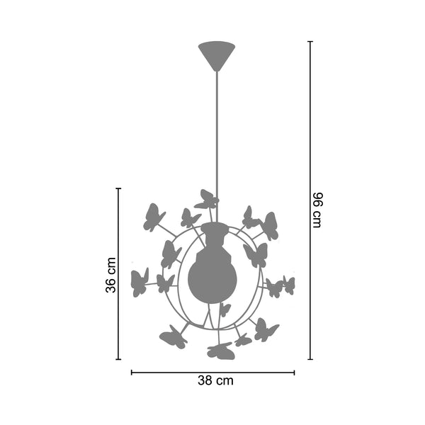 <transcy>Suspensão JUVENIL PAPILLON  38cm - 1 Luz </transcy>