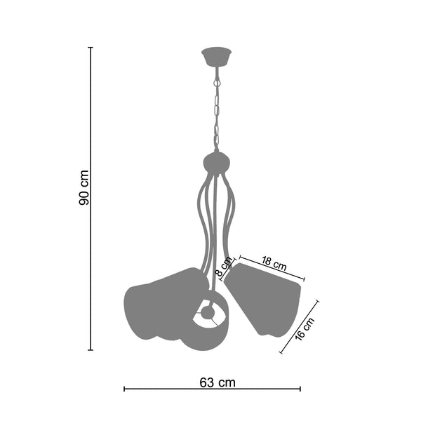 Lustre TOSEL NICE,métal, tissu H90xD63xP63  cm.