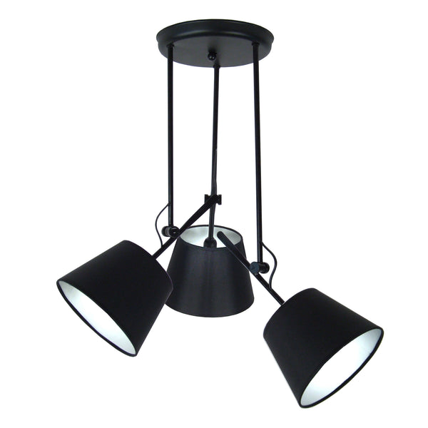 Lustre TOSEL ARTICULER métal, tissu H80xD50xP50cm - 3 Lumiéres