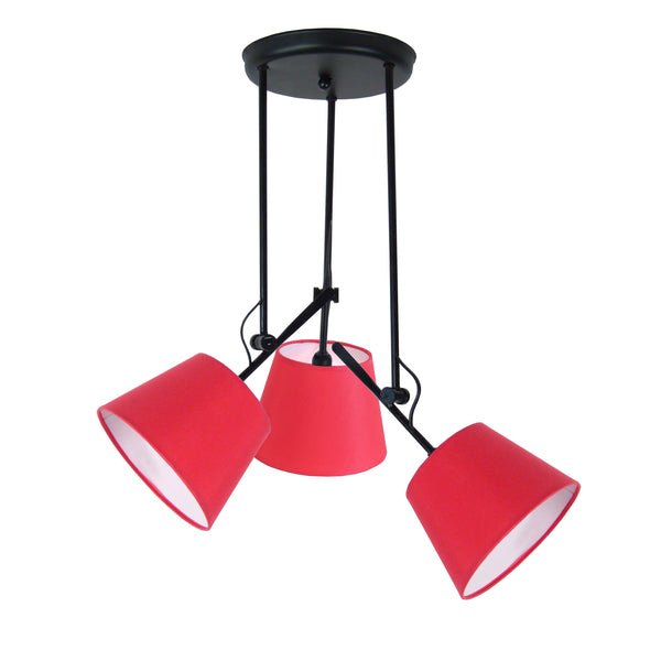 Lustre TOSEL ARTICULER métal, tissu H80xD50xP50cm - 3 Lumiéres
