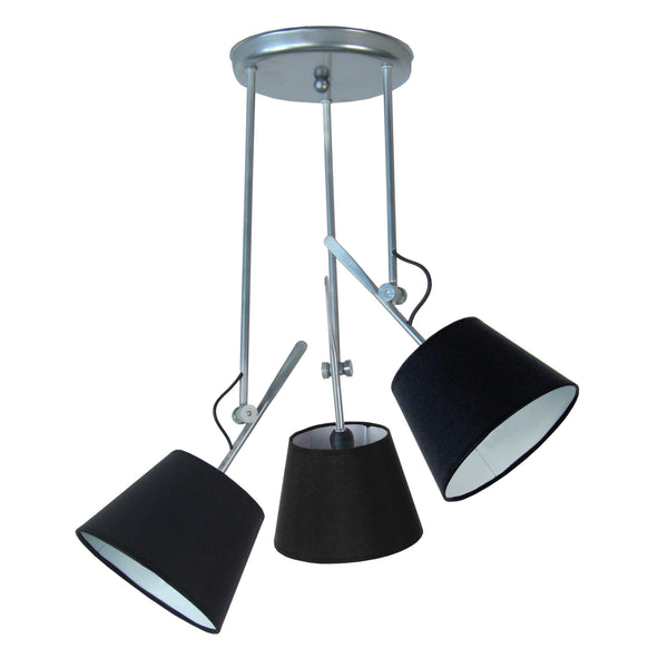 Lustre TOSEL ARTICULER métal, tissu H80xD50xP50cm - 3 Lumiéres