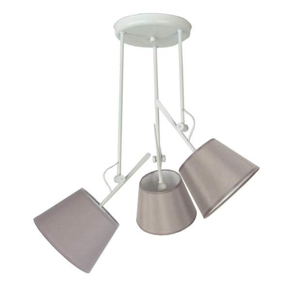 Lustre TOSEL ARTICULER métal, tissu H80xD50xP50cm - 3 Lumiéres