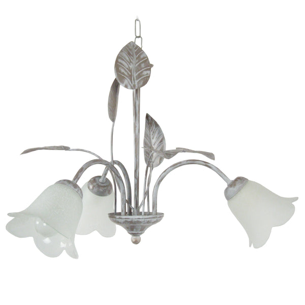 Lustre TOSEL EGLANTINE,métal, verre , H80xD60xP60  cm.