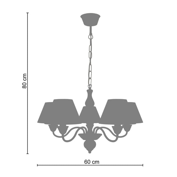 <tc>Candeeiro de Teto CAULNES  60cm - 5 Luzes </tc>