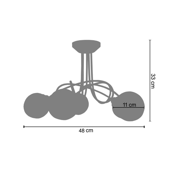 Lustre TOSEL ACTUELLE B,métal H32xD48xP48  cm.
