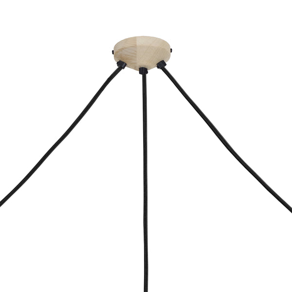 Lustre TOSEL AMESTERDHAM,bois naturel, tissu H80xD30xP80  cm.