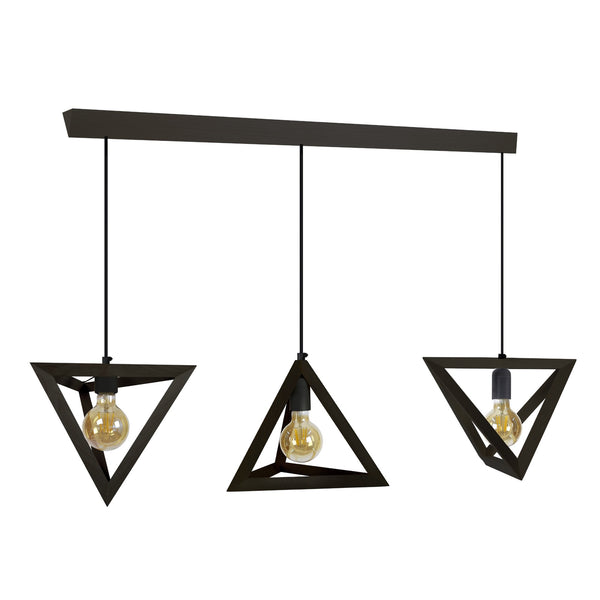 Lustre TOSEL TÉTRAÈDRE A,bois  H90xD25xP100  cm.