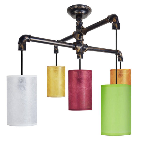 Lustre TOSEL HYDRAULIK L,métal, H50xD100xP100  cm.