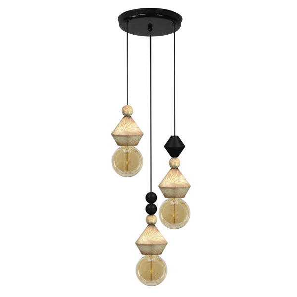 Lustre TOSEL BOULIER,bois , H70xD32xP32  cm.