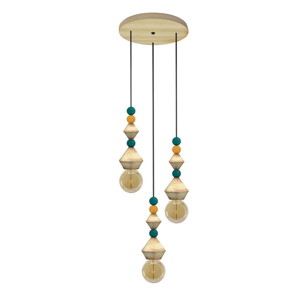 Lustre TOSEL BOULIER,bois , H70xD32xP32  cm.