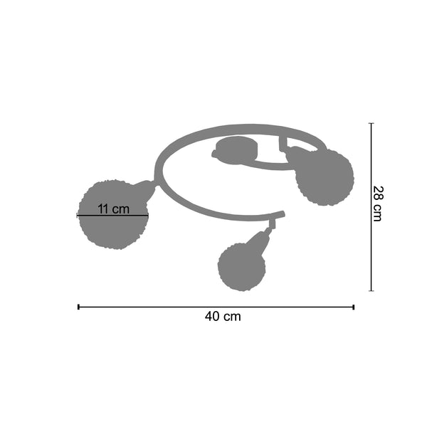 <transcy>Plafon ACTUELLE  40cm - 3 Luzes</transcy>